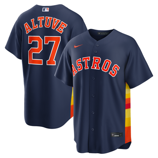 Houston Astros Jose Altuve Nike Alternate 2 Replica Jersey - Navy Team Jersey Sports Fan Apparel
