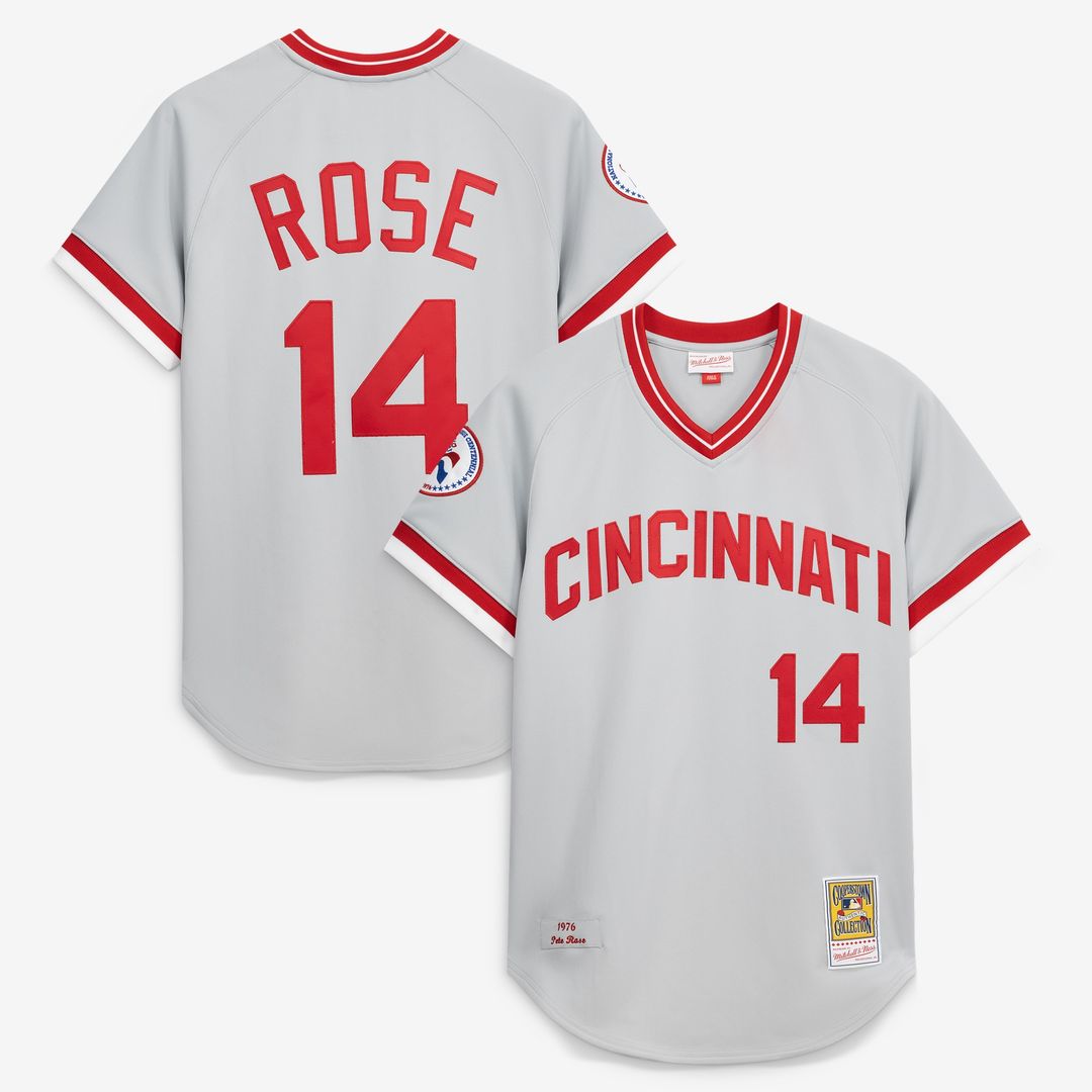 Cincinnati Reds Pete Rose Mitchell & Ness 1976 Authentic Jersey - Gray Team Jersey Sports Fan Apparel