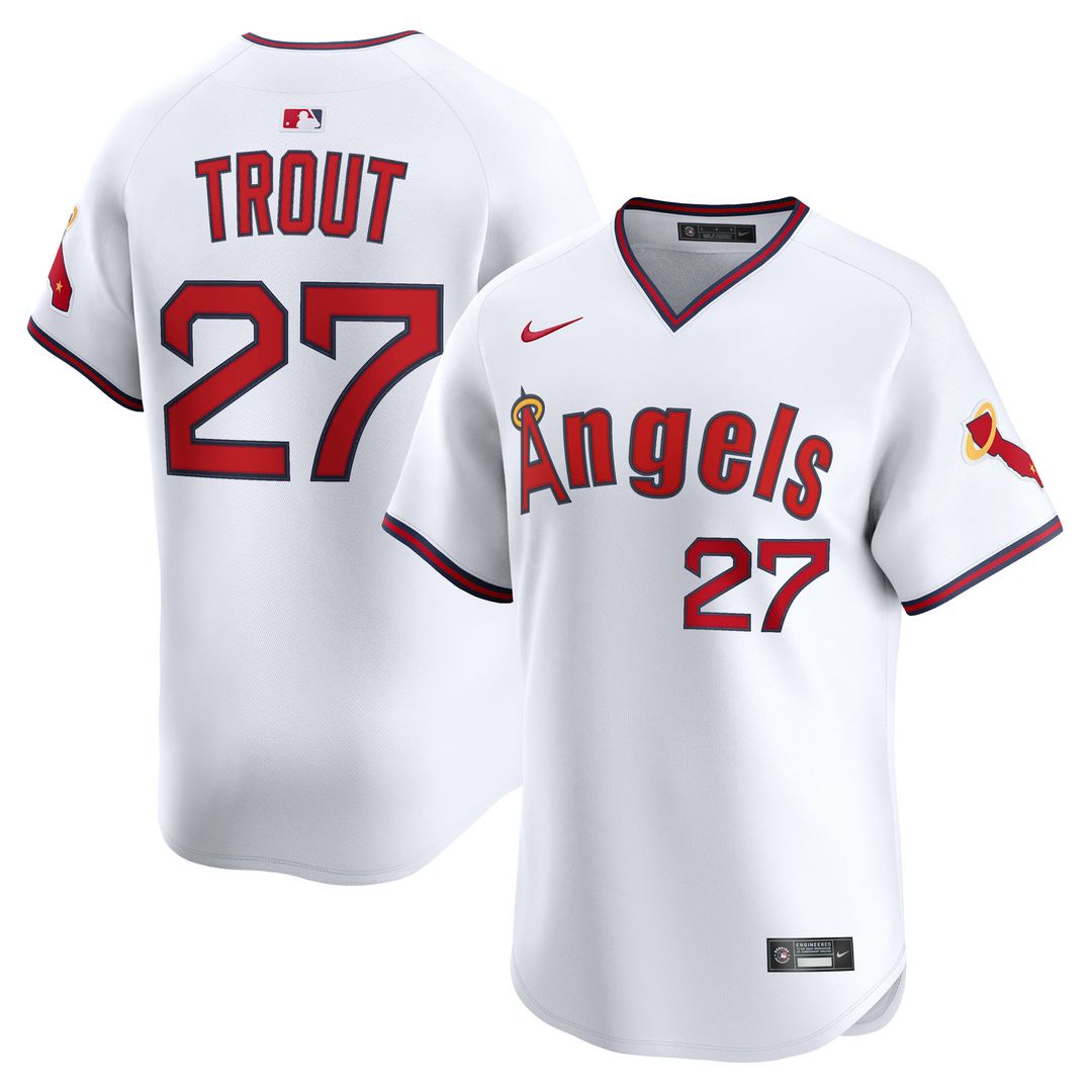 Los Angeles Angels Mike Trout Nike Alternate Limited Jersey - White Team Jersey Sports Fan Apparel