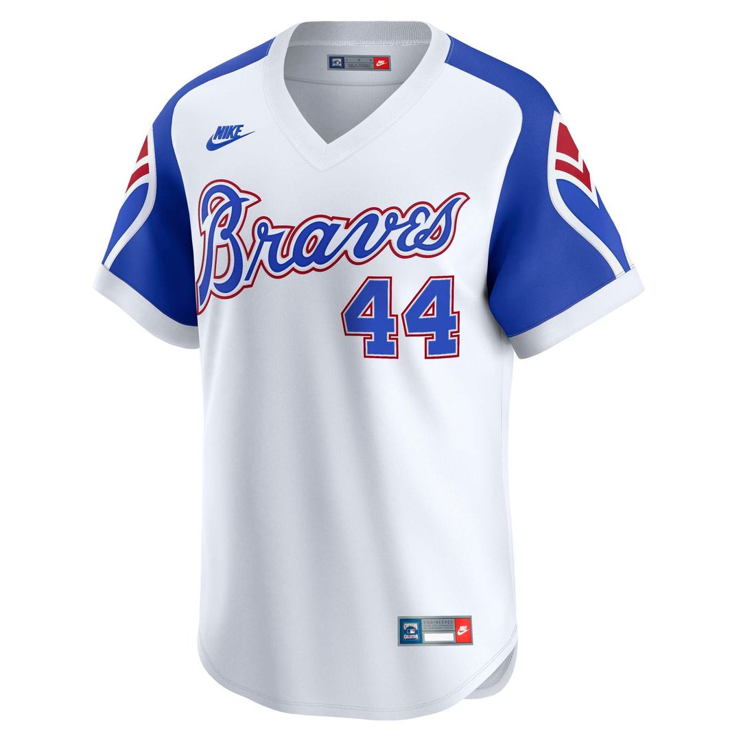 Atlanta Braves Hank Aaron Nike Throwback Cooperstown Limited Jersey - White Team Jersey Sports Fan Apparel