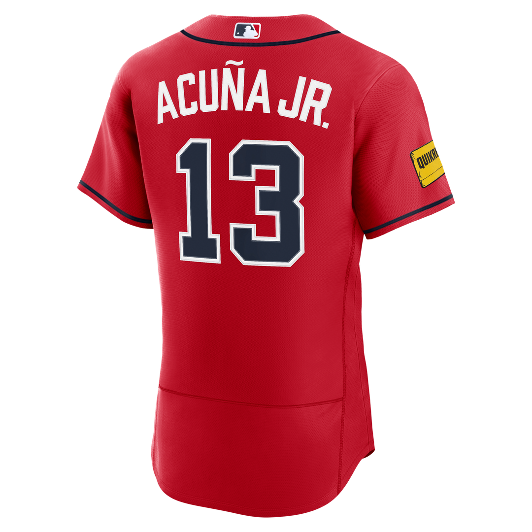 Atlanta Braves Ronald Acuña Jr. Nike Alternate Authentic Sponsor Patch Jersey - Red Team Jersey Sports Fan Apparel