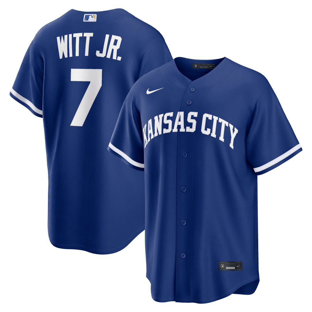 Kansas City Royals Bobby Witt Jr. Nike Alternate Replica Jersey - Light Blue Team Jersey Sports Fan Apparel