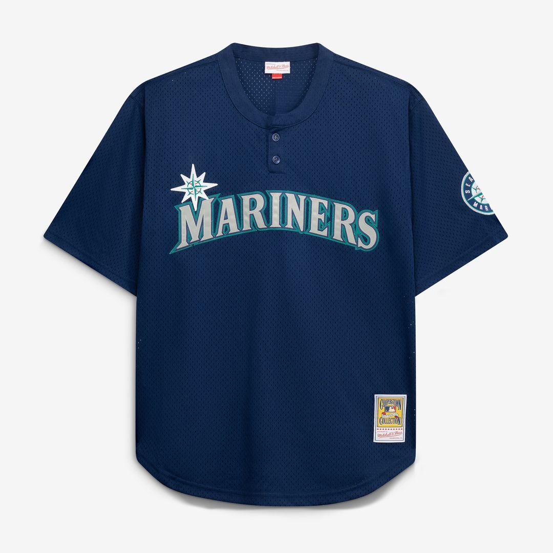 Seattle Mariners Mitchell & Ness Big & Tall Cooperstown Mesh Batting Practice Jersey - Navy Team Jersey Sports Fan Apparel