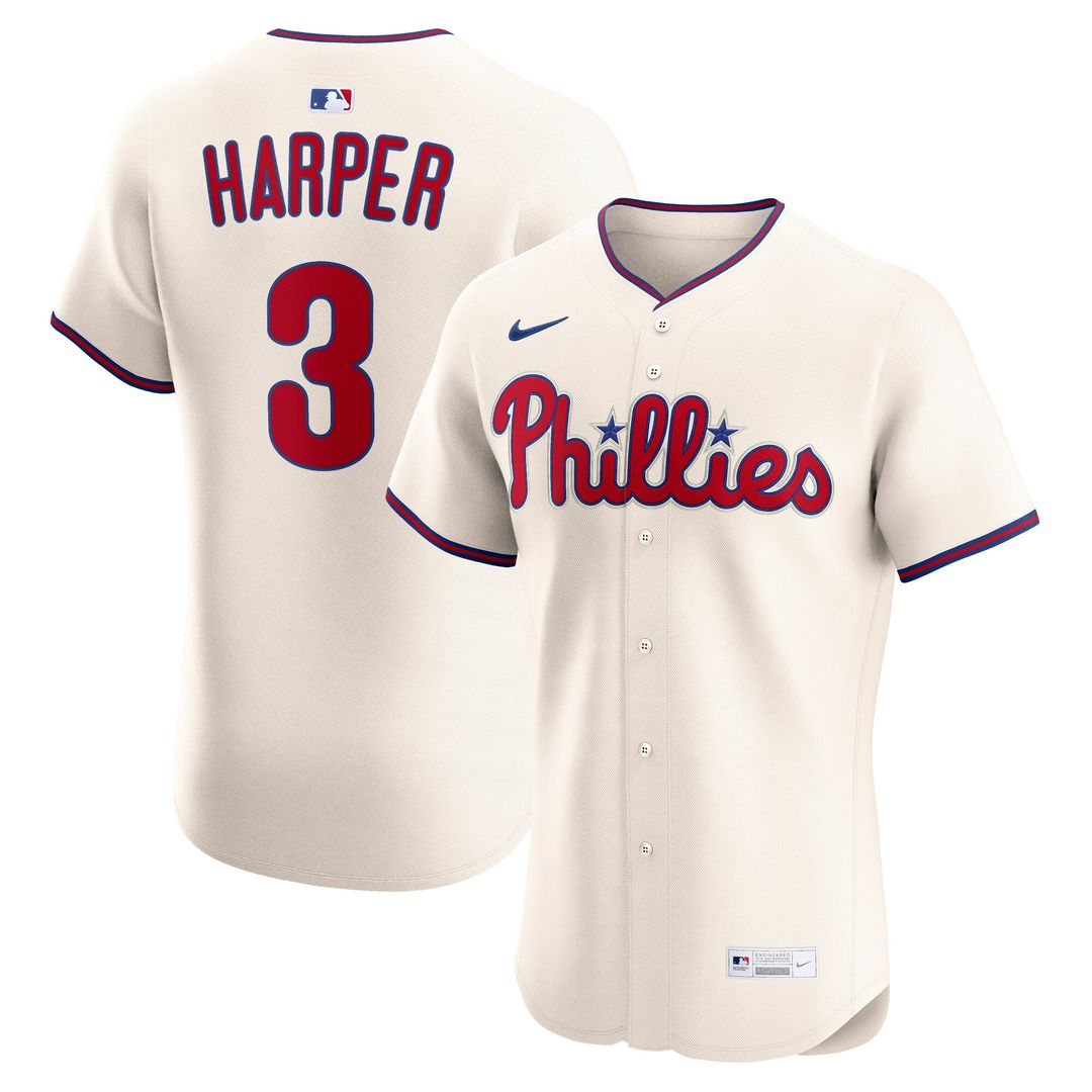 Philadelphia Phillies Bryce Harper Nike Alternate 2 Elite Jersey - Cream Team Jersey Sports Fan Apparel