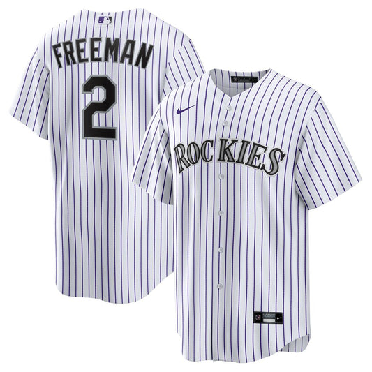 Colorado Rockies Tyler Freeman Nike Home Replica Jersey - White Team Jersey Sports Fan Apparel