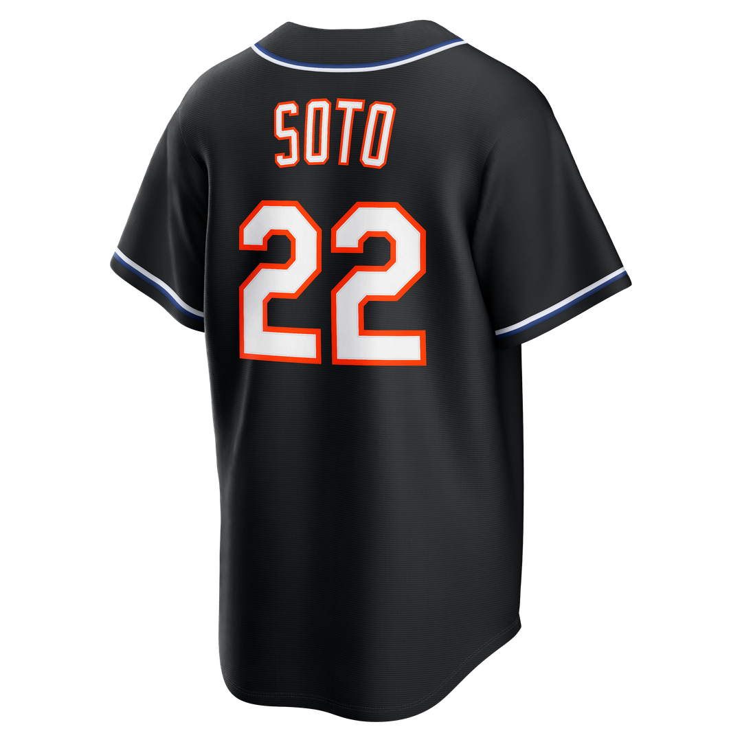New York Mets Juan Soto Nike Fashion Replica Black Out Jersey Team Jersey Sports Fan Apparel