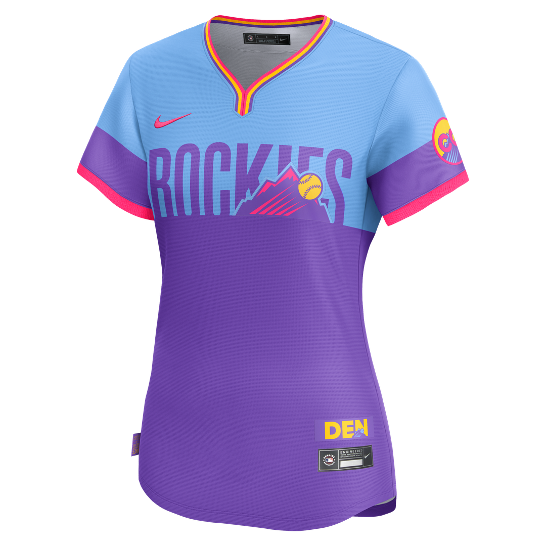 Colorado Rockies Nike Women's 2025 City Connect Limited Jersey - Purple/Light Blue Team Jersey Sports Fan Apparel