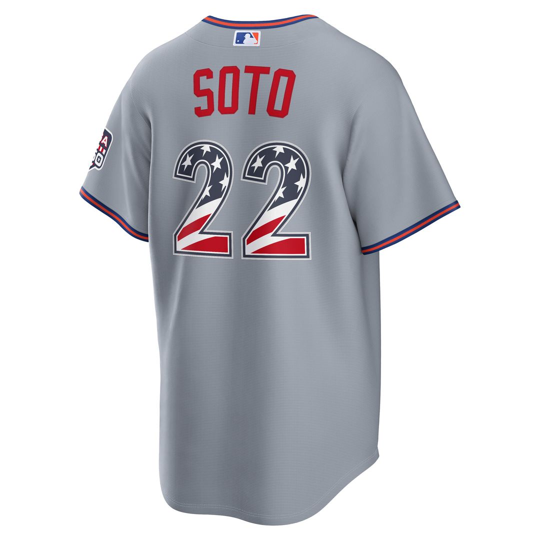 New York Mets Juan Soto Nike USA 250 Fourth of July Road Stadium Jersey - Gray Team Jersey Sports Fan Apparel