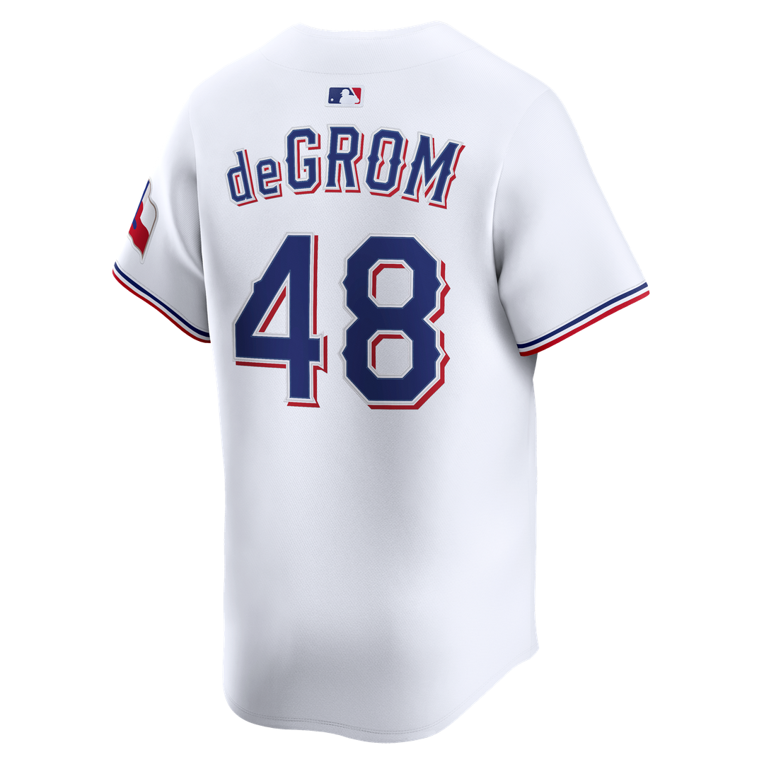 Texas Rangers Jacob deGrom Nike Home Limited Jersey - White Team Jersey Sports Fan Apparel