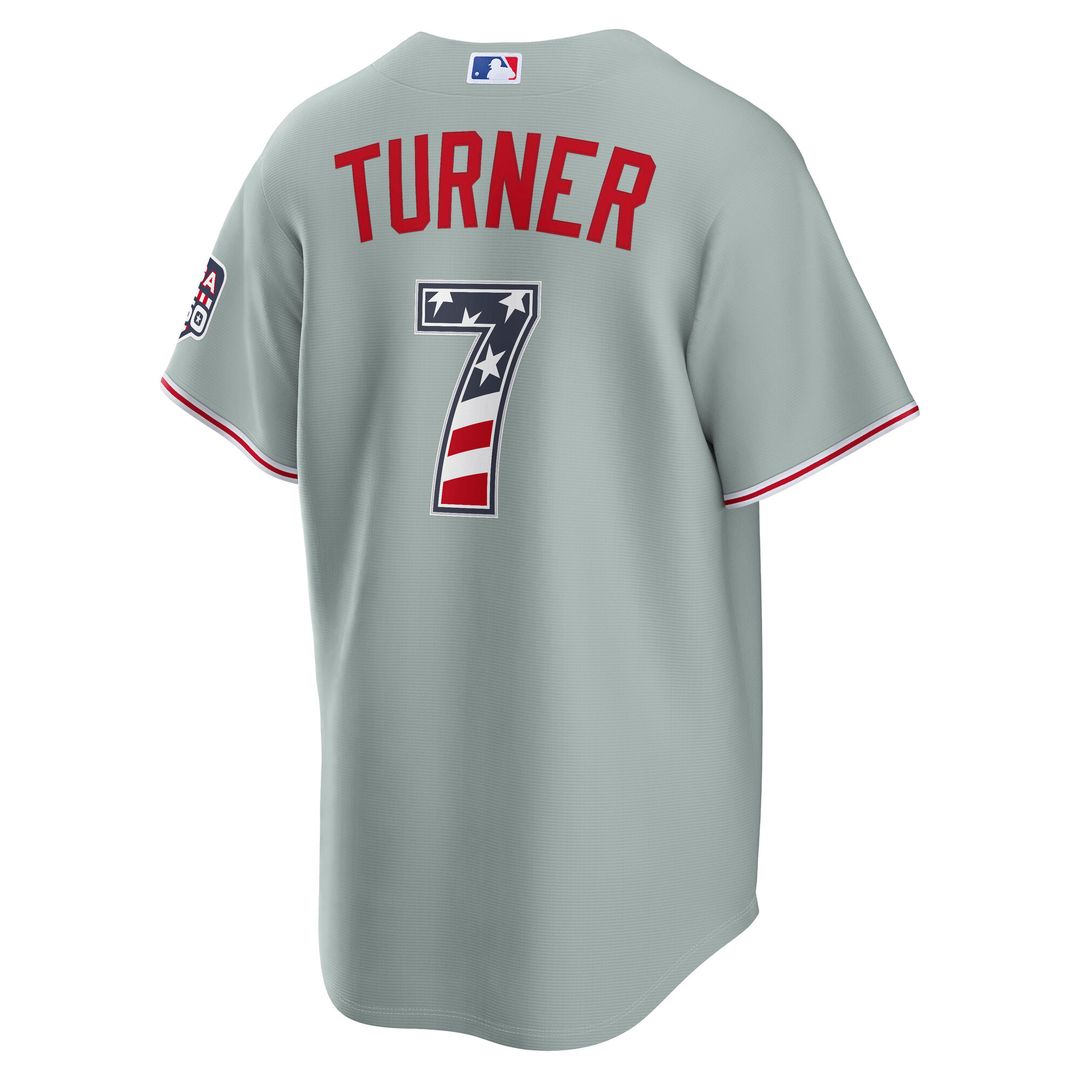Philadelphia Phillies Trea Turner Nike USA 250 Fourth of July Road Stadium Jersey - Gray Team Jersey Sports Fan Apparel