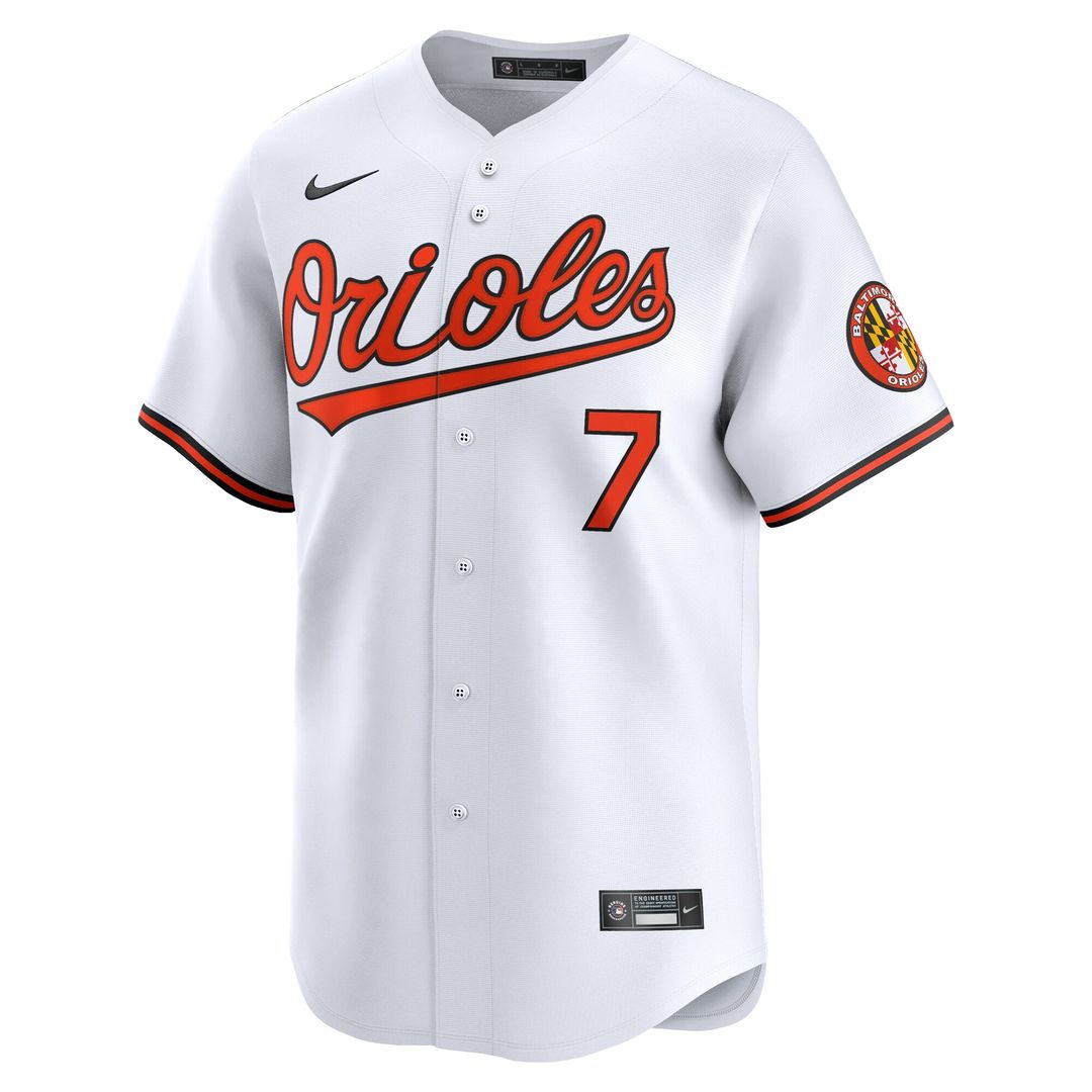 Baltimore Orioles Jackson Holliday Nike Home Limited Player Jersey - White Team Jersey Sports Fan Apparel