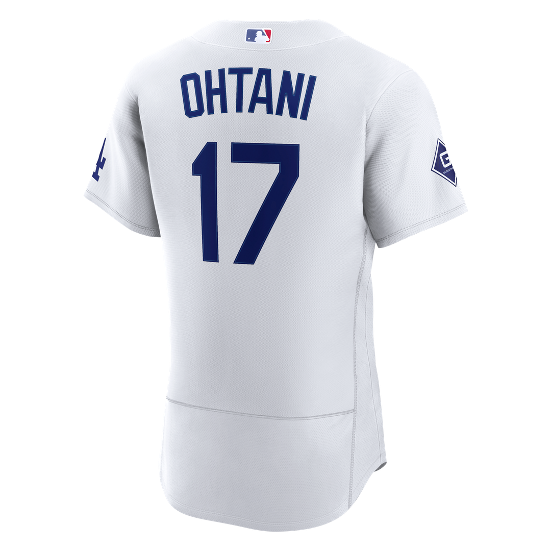 Los Angeles Dodgers Shohei Ohtani Nike Home Authentic Sponsor Patch Jersey - White Team Jersey Sports Fan Apparel