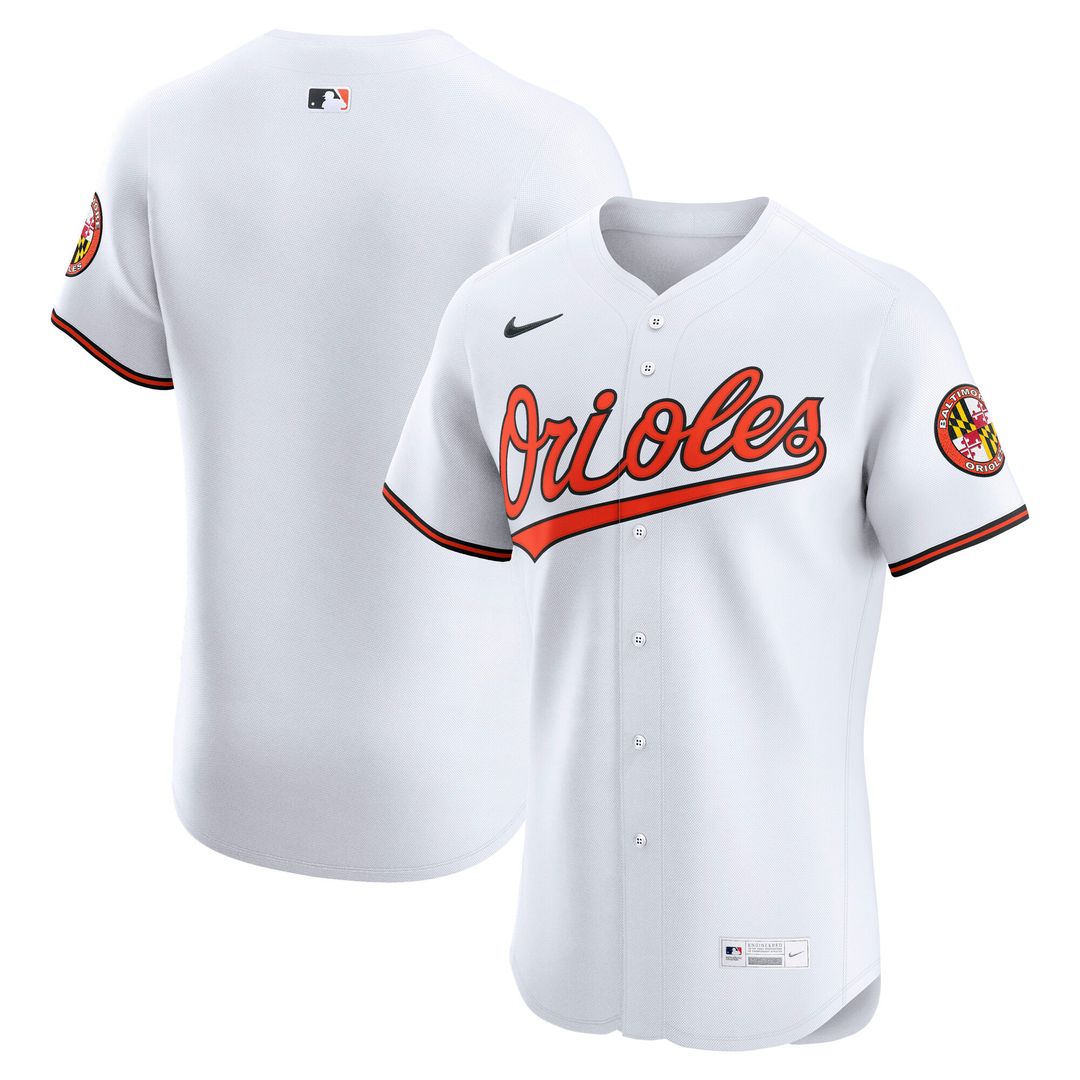 Baltimore Orioles Nike Home Elite Jersey - White Team Jersey Sports Fan Apparel
