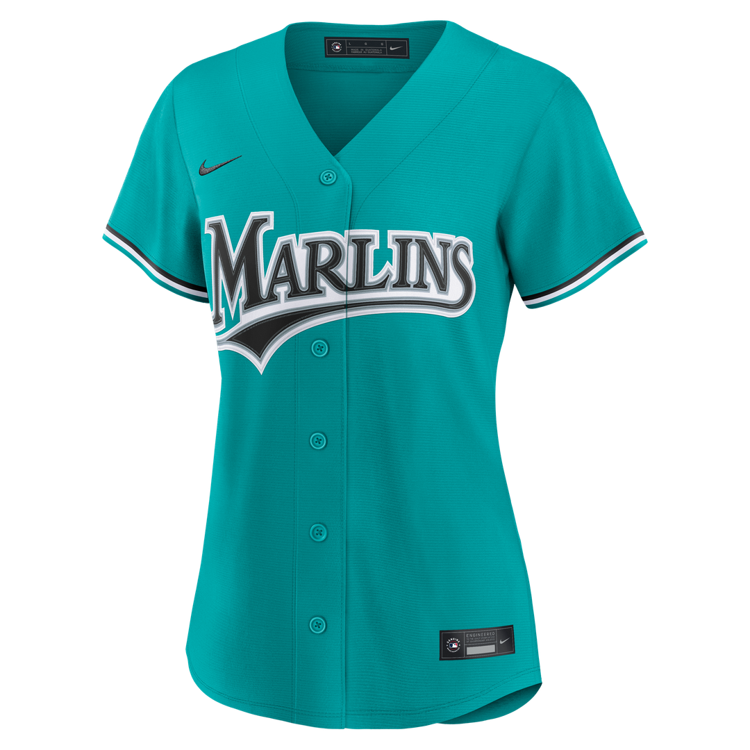 Miami Marlins Nike Women's Alternate Replica Jersey - Teal Team Jersey Sports Fan Apparel