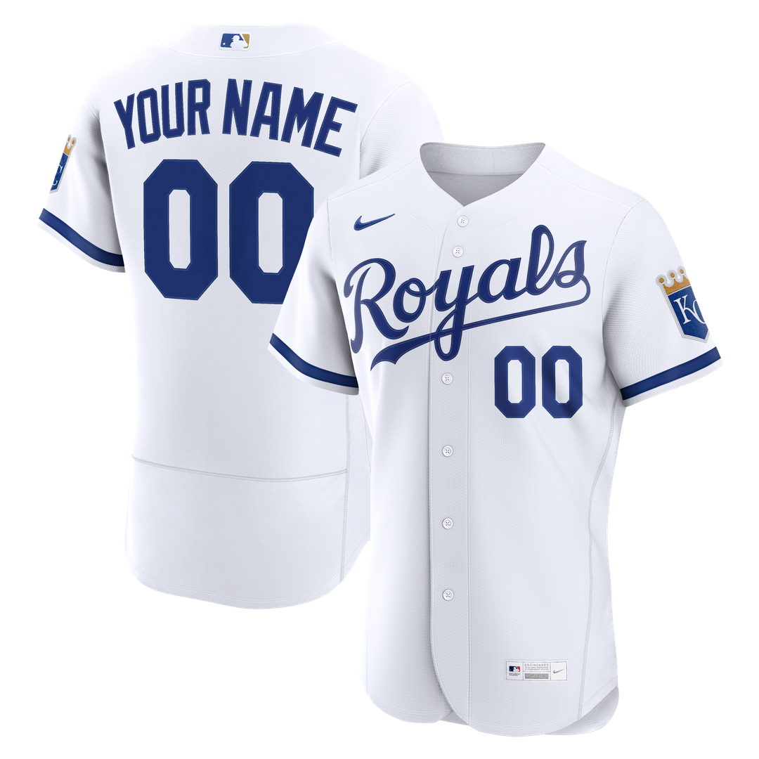 Kansas City Royals Nike Home Authentic Custom Jersey - White Team Jersey Sports Fan Apparel