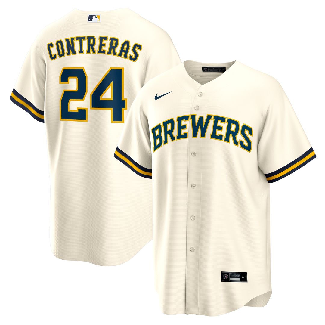 Milwaukee Brewers William Contreras Nike Home Replica Jersey - Cream Team Jersey Sports Fan Apparel