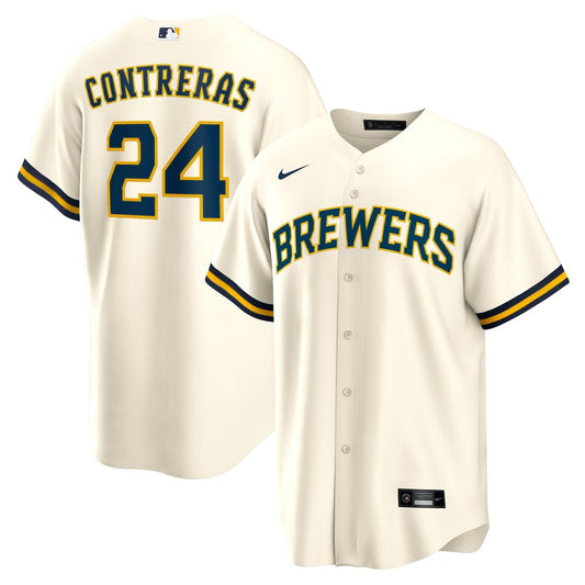 Milwaukee Brewers William Contreras Nike Home Replica Jersey - Cream Team Jersey Sports Fan Apparel