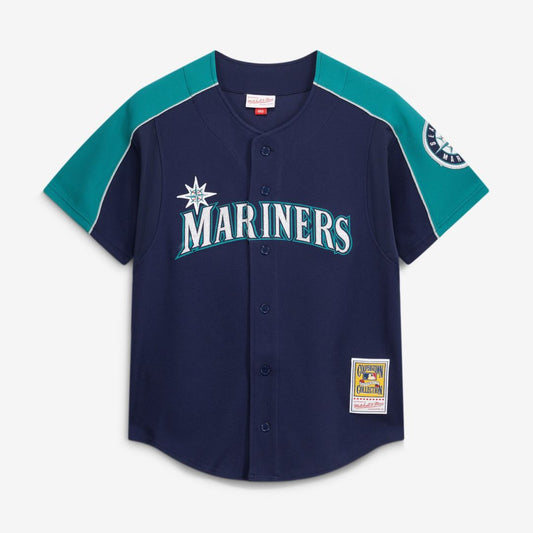 Seattle Mariners Ichiro Suzuki Mitchell & Ness 2006 Cooperstown Mesh Batting Practice Button - Up Jersey - Navy Team Jersey Sports Fan Apparel