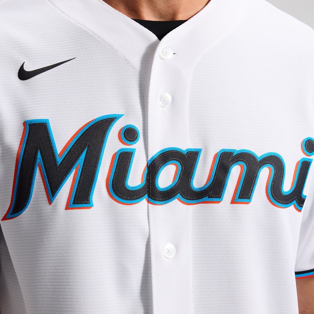 Miami Marlins Nike Home Replica Team Jersey - White Team Jersey Sports Fan Apparel
