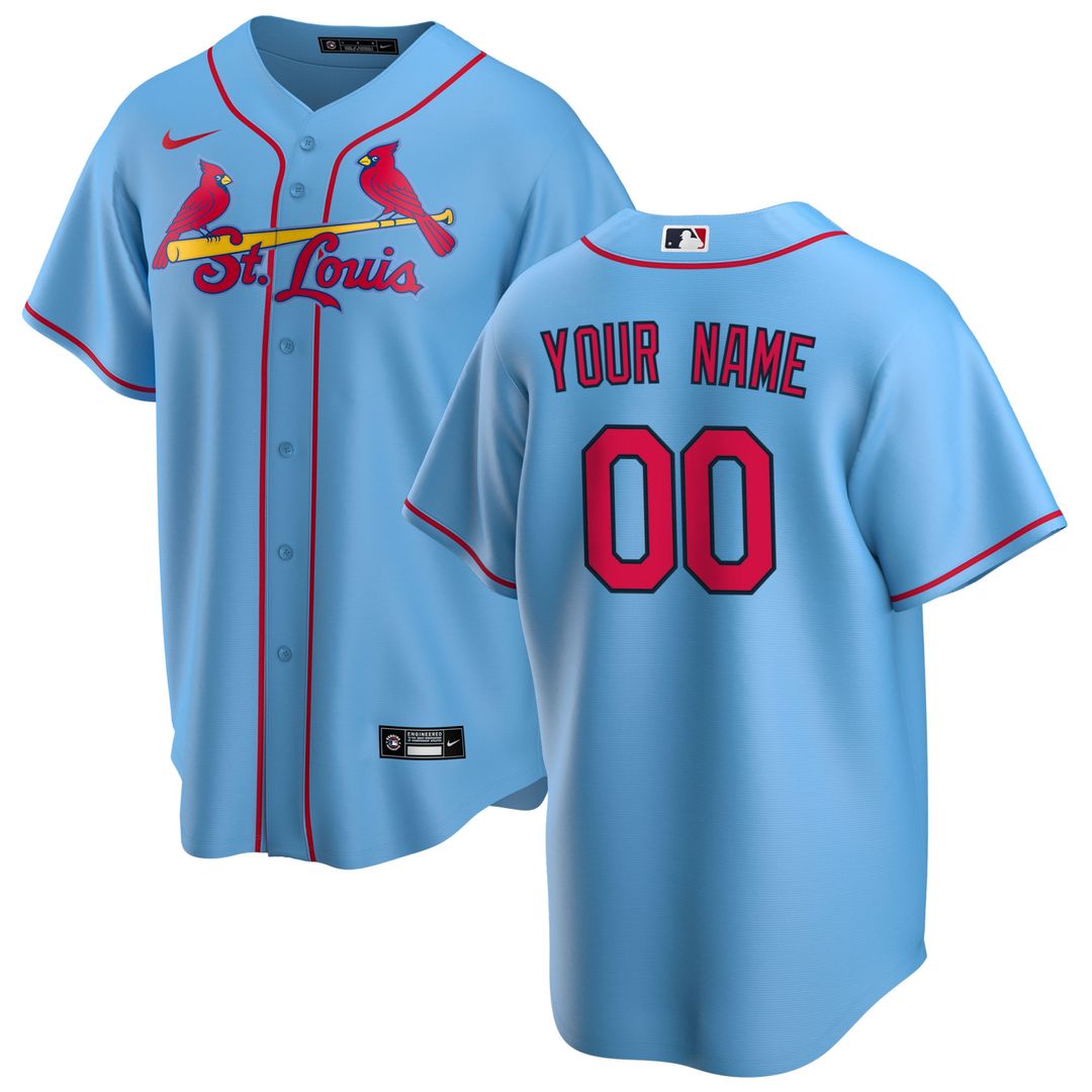 St. Louis Cardinals Nike Alternate Replica Custom Jersey - Light Blue Team Jersey Sports Fan Apparel
