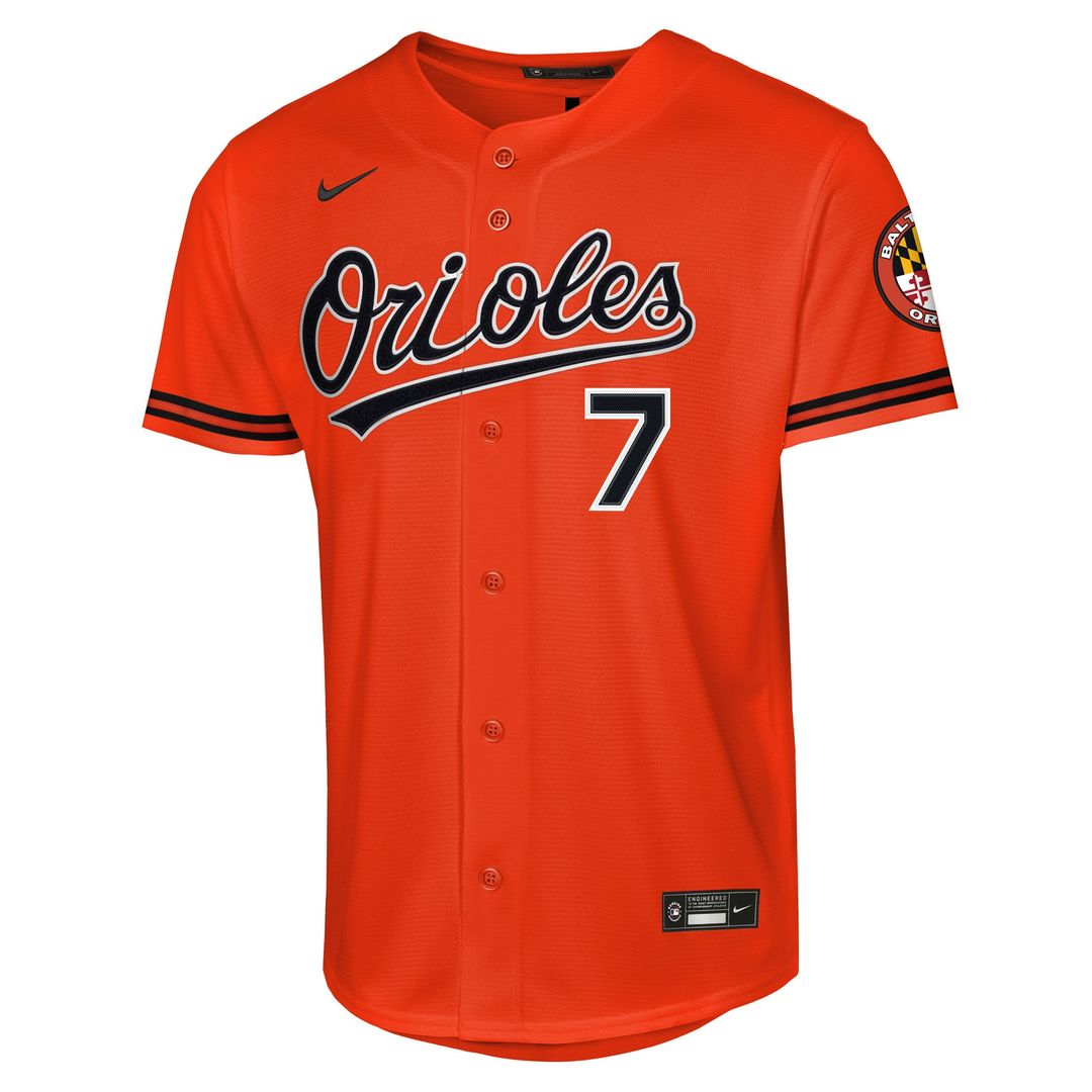 Baltimore Orioles Jackson Holliday Nike Youth Alternate 2 Stadium Player Jersey - Orange Team Jersey Sports Fan Apparel
