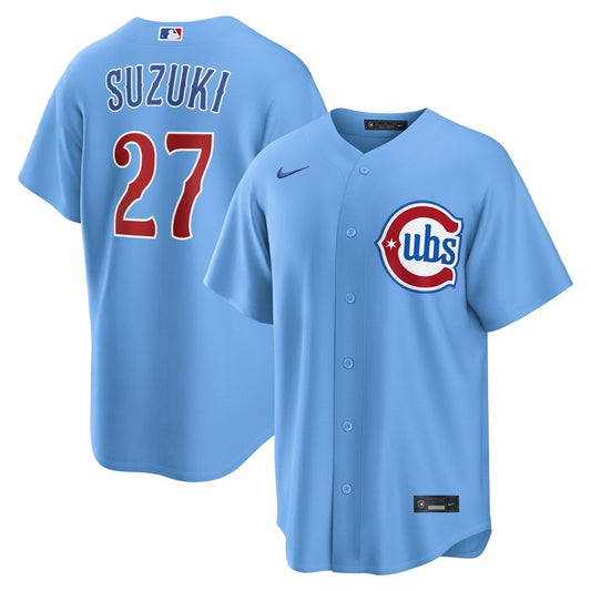 Chicago Cubs Seiya Suzuki Nike Alternate Replica Jersey - Light Blue Team Jersey Sports Fan Apparel