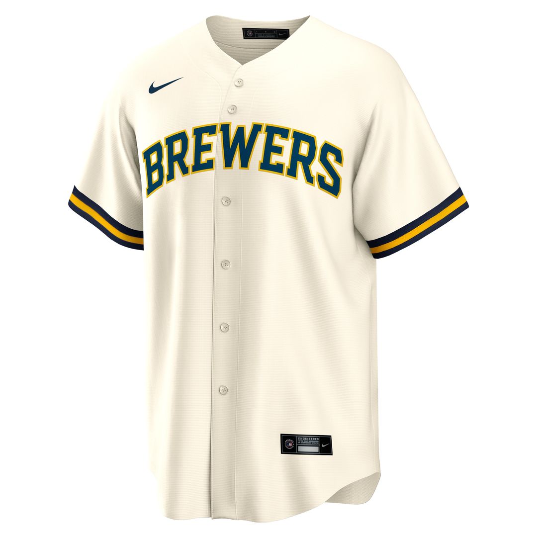Milwaukee Brewers Brice Turang Nike Home Replica Jersey - Cream Team Jersey Sports Fan Apparel