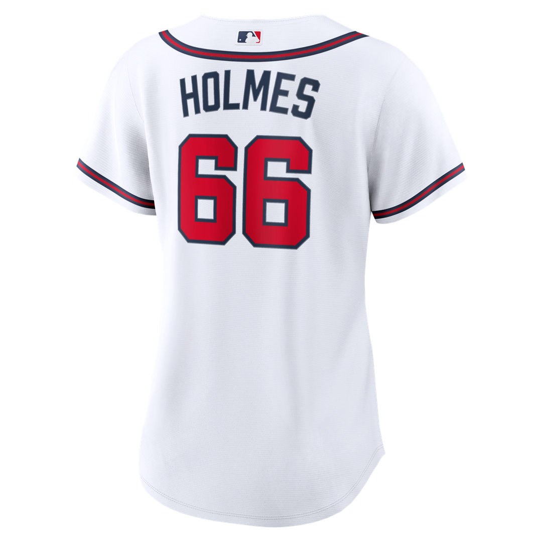 Atlanta Braves Grant Holmes Nike Women's Home Replica Jersey - White Team Jersey Sports Fan Apparel