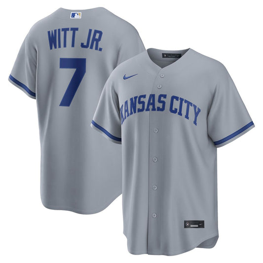 Kansas City Royals Bobby Witt Jr. Nike Road Replica Jersey - Gray Team Jersey Sports Fan Apparel