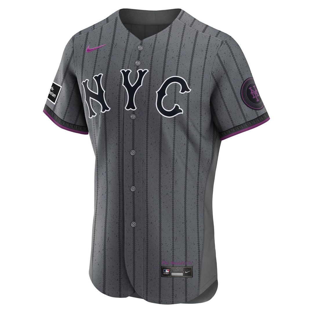 New York Mets Francisco Lindor Nike City Connect Authentic Sponsor Patch Jersey - Gray Team Jersey Sports Fan Apparel