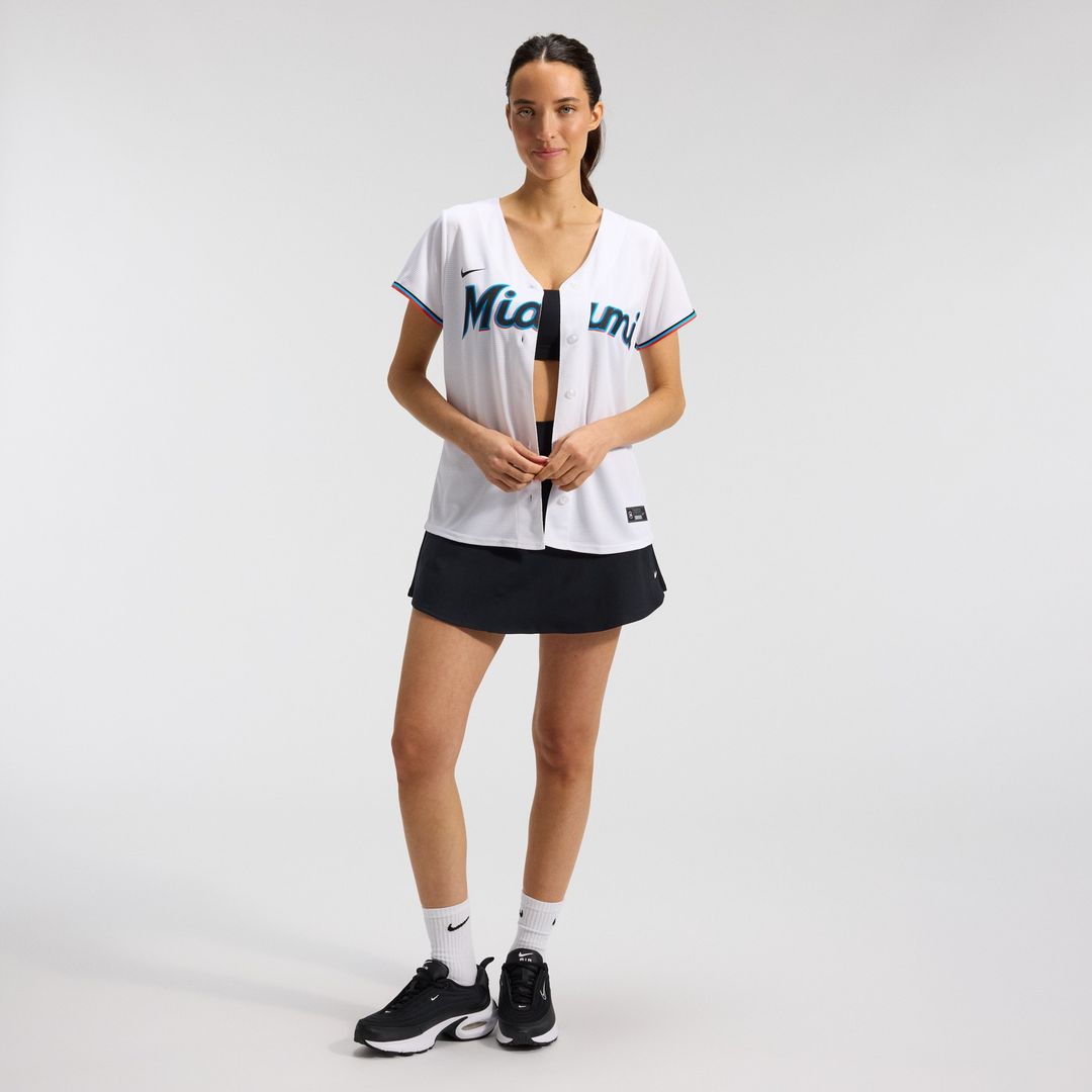 Miami Marlins Nike Women's Replica Team Jersey - White Team Jersey Sports Fan Apparel