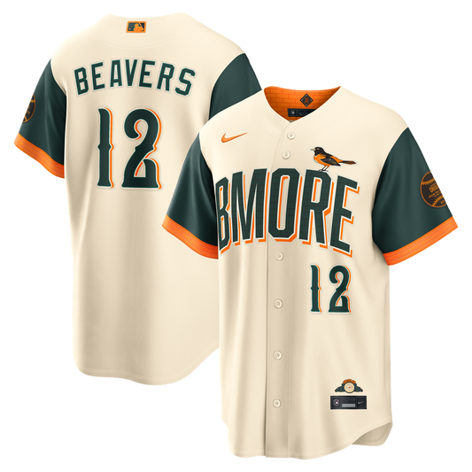 Baltimore Orioles Dylan Beavers Nike 2026 City Connect Stadium Jersey - Cream Team Jersey Sports Fan Apparel
