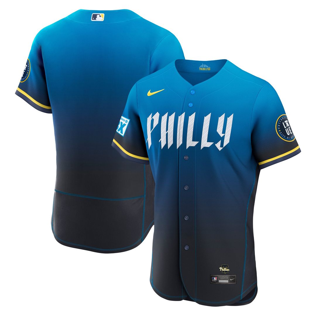 Philadelphia Phillies Nike City Connect Authentic Sponsor Patch Jersey - Navy Team Jersey Sports Fan Apparel