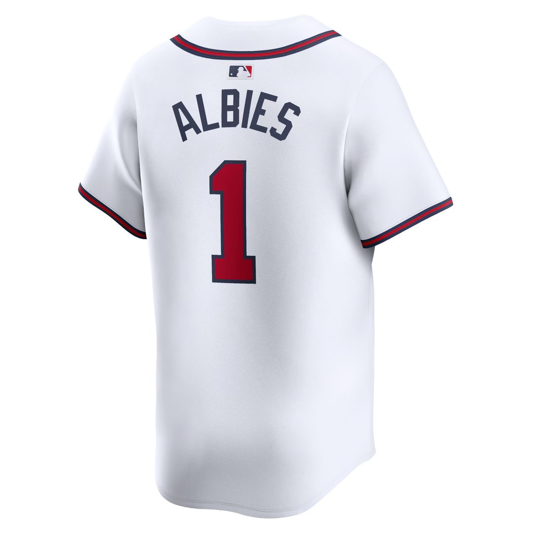 Atlanta Braves Ozzie Albies Nike Home Limited Player Jersey - White Team Jersey Sports Fan Apparel