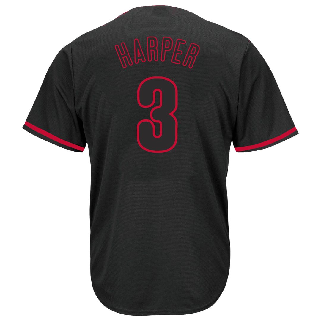 Philadelphia Phillies Bryce Harper Profile Big & Tall Pop Fashion Jersey - Black Team Jersey Sports Fan Apparel