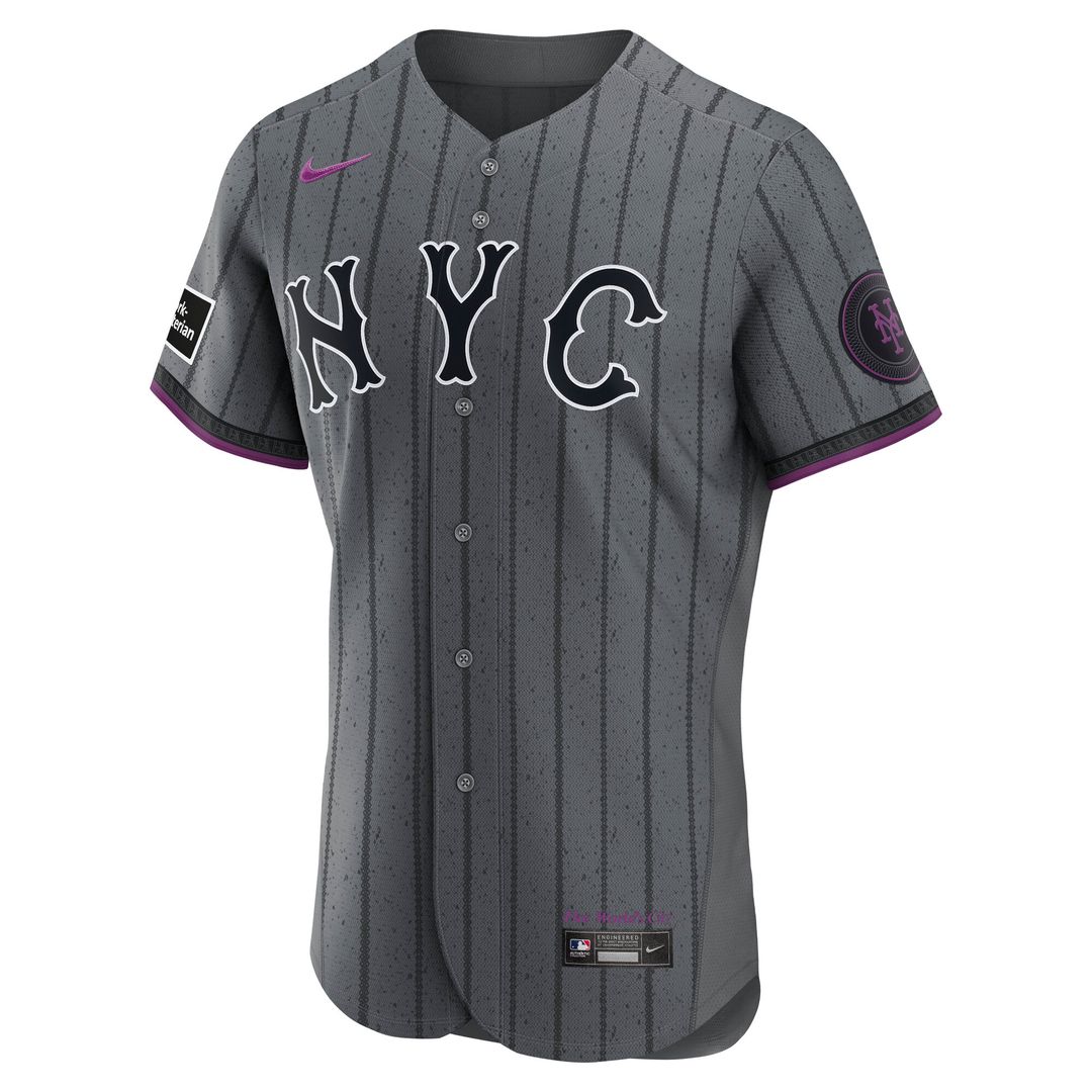 New York Mets Nike City Connect Authentic Sponsor Patch Jersey - Gray Team Jersey Sports Fan Apparel