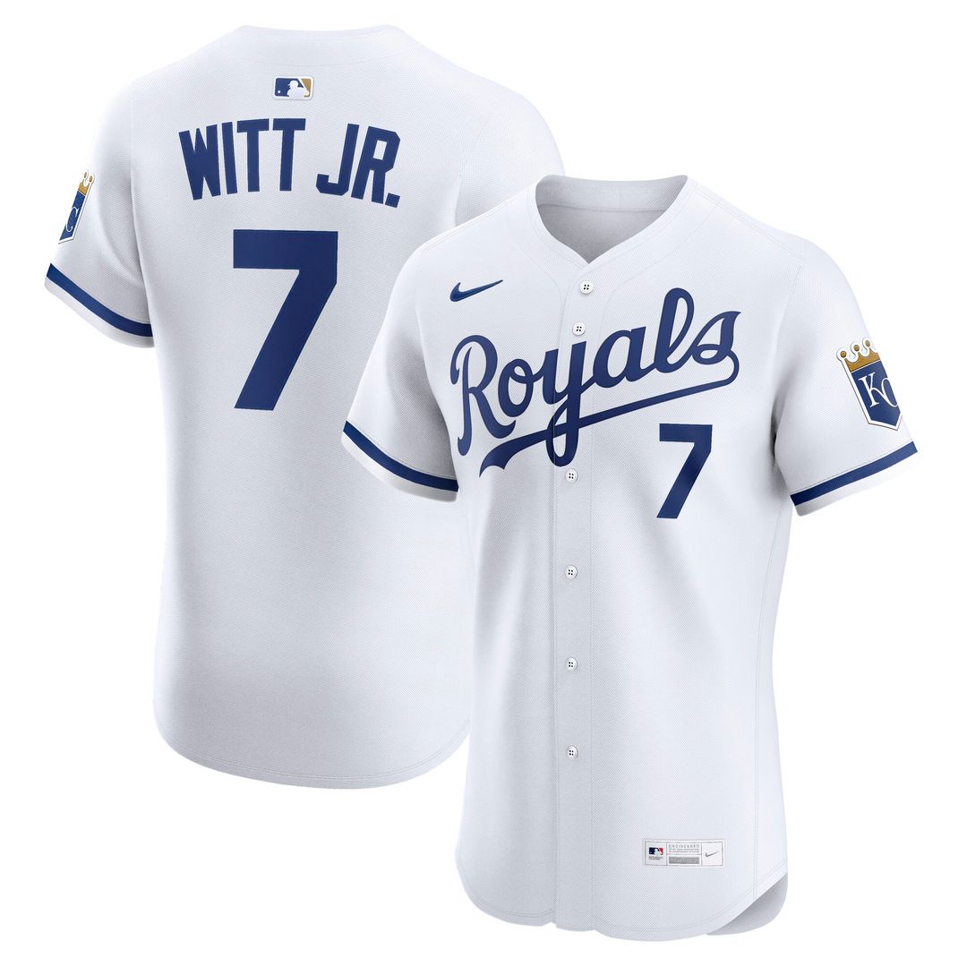 Kansas City Royals Bobby Witt Jr. Nike Home ElitePlayer Jersey - White Team Jersey Sports Fan Apparel