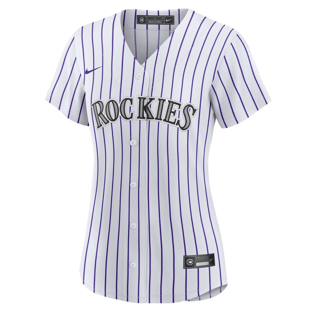 Colorado Rockies Kris Bryant Nike Women's Replica Player Jersey - White/Purple Team Jersey Sports Fan Apparel