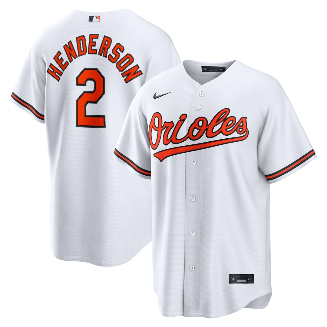 Baltimore Orioles Gunnar Henderson Nike Home Replica Jersey - White Team Jersey Sports Fan Apparel