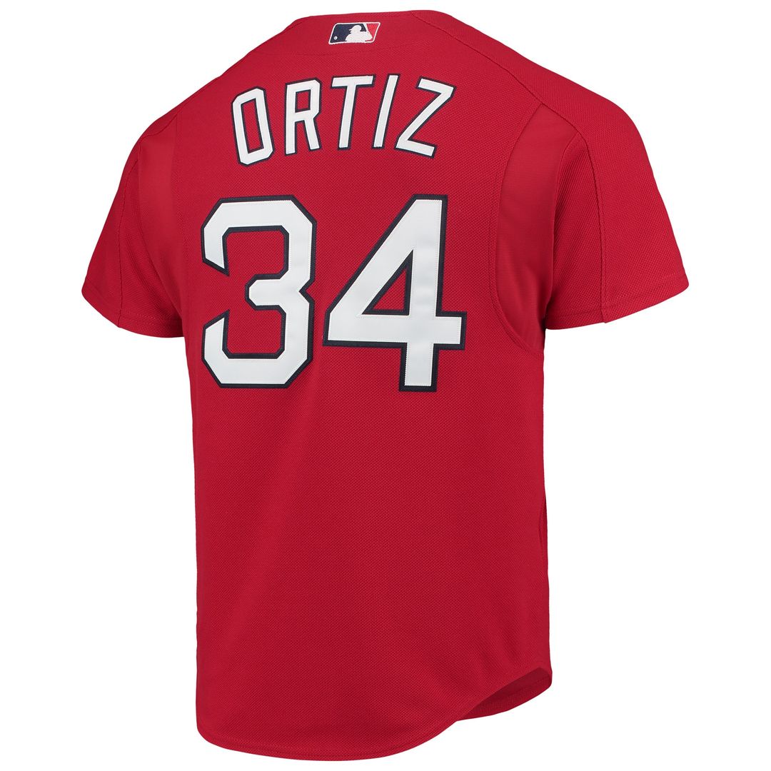 Boston Red Sox David Ortiz Mitchell & Ness Cooperstown Mesh Batting Practice Button - Up Jersey - Red Team Jersey Sports Fan Apparel
