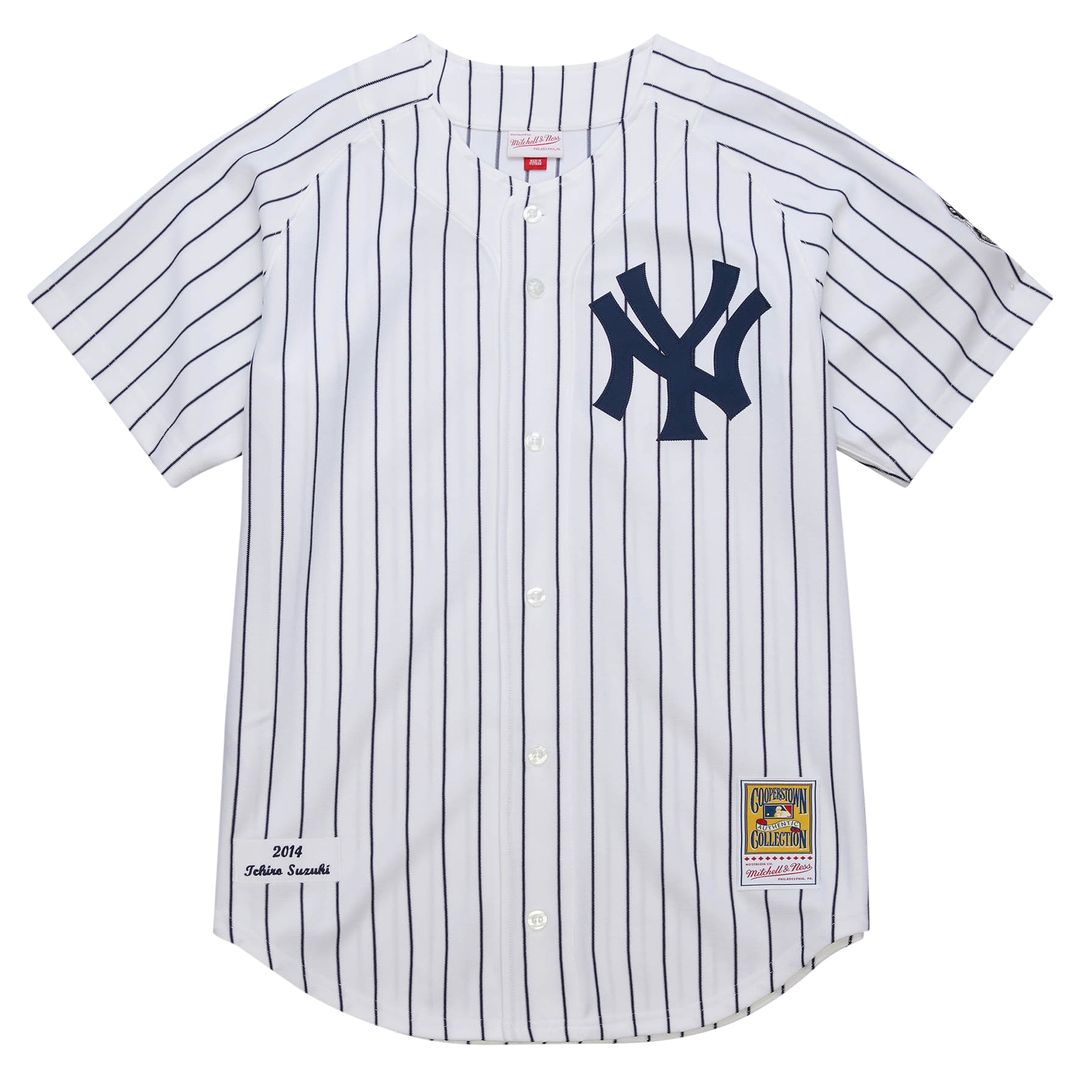 New York Yankees Ichiro Suzuki Mitchell & Ness 2014 Cooperstown Authentic Throwback Jersey - White Team Jersey Sports Fan Apparel