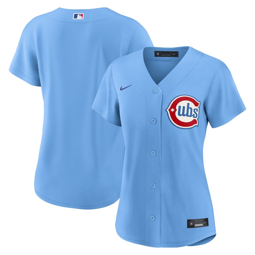 Chicago Cubs Nike Women's Alternate Replica Jersey - Light Blue Team Jersey Sports Fan Apparel
