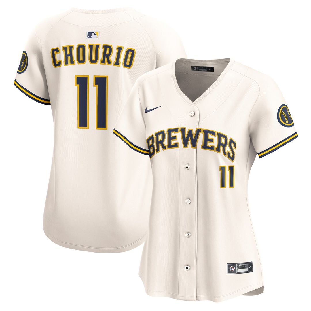 Milwaukee Brewers Jackson Chourio Nike Women's Home Limited Player Jersey - Cream Team Jersey Sports Fan Apparel