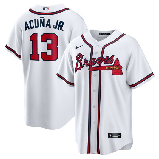 Atlanta Braves Ronald Acuna Jr. Nike Home Replica Player Name Jersey - White Team Jersey Sports Fan Apparel