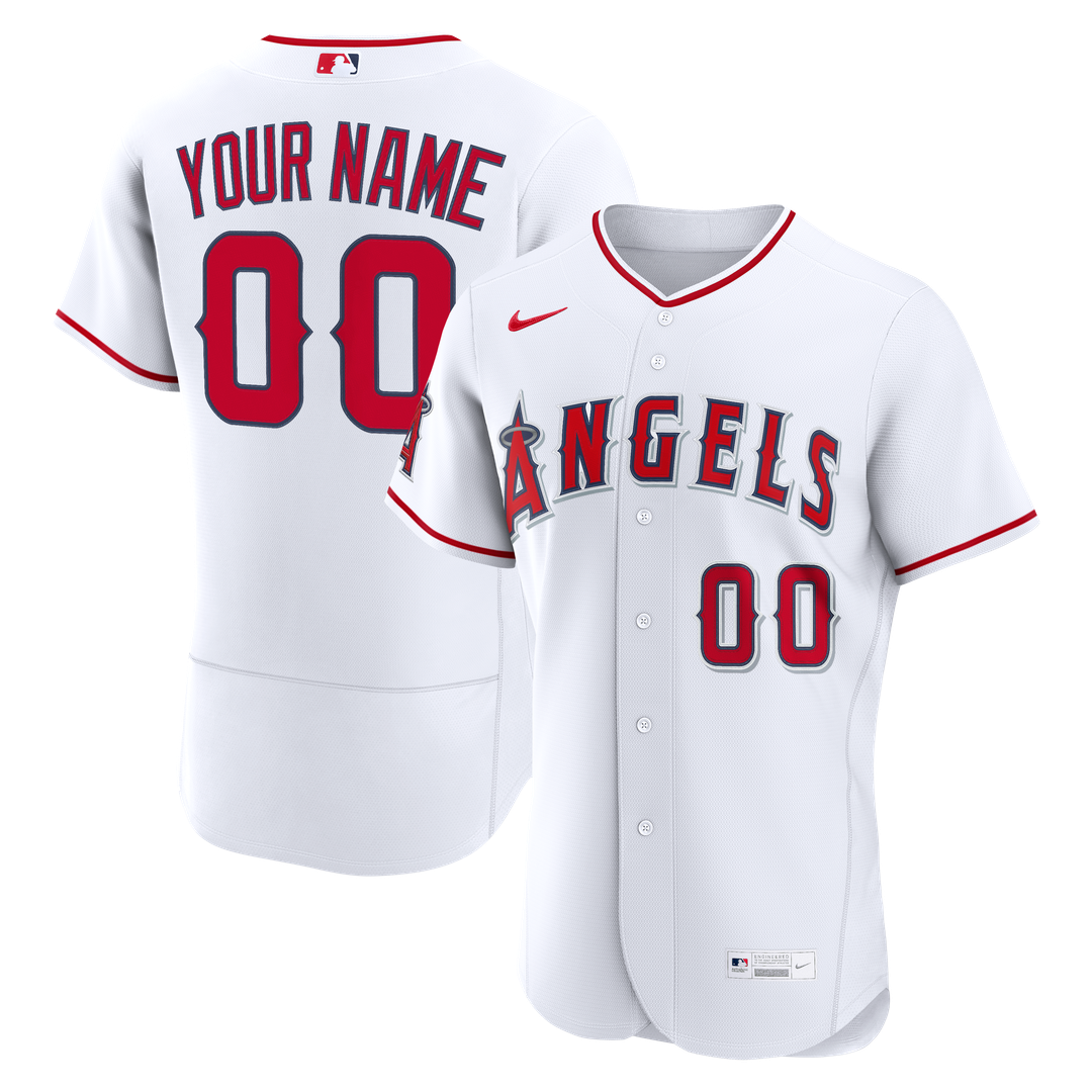 Los Angeles Angels Nike Home Authentic Custom Jersey - White Team Jersey Sports Fan Apparel