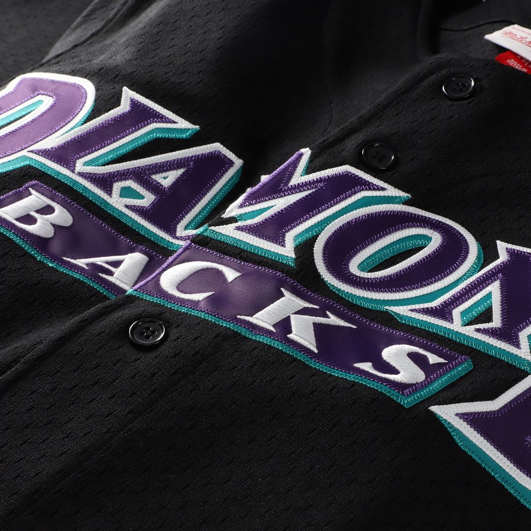 Arizona Diamondbacks Randy Johnson Mitchell & Ness Cooperstown Mesh Batting Practice Button - Up Jersey - Black Team Jersey Sports Fan Apparel