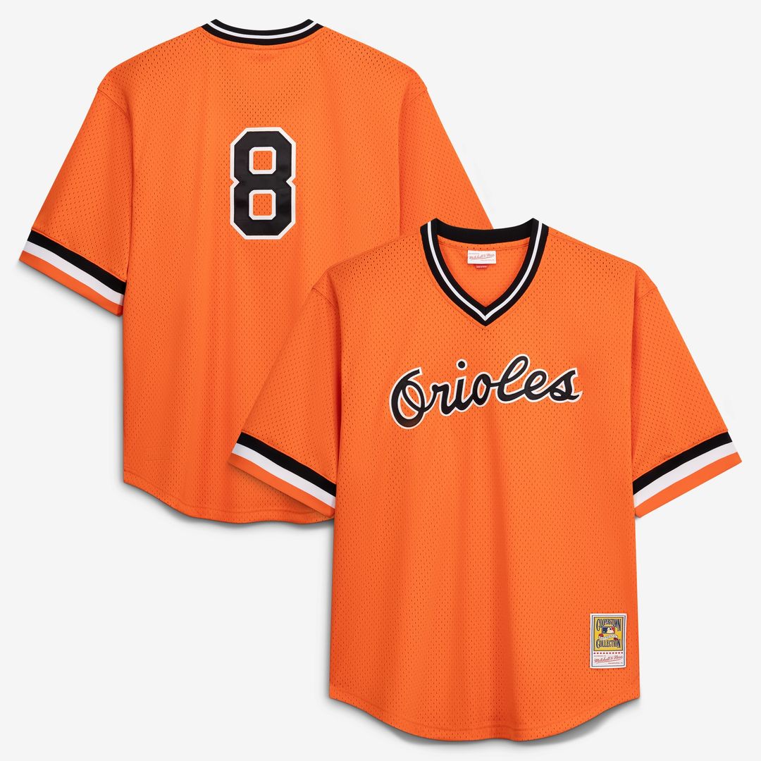 Baltimore Orioles Cal Ripken Jr. Profile Big & Tall Cooperstown Mesh Batting Practice Jersey - Orange Team Jersey Sports Fan Apparel