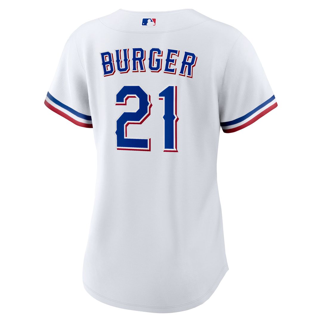 Texas Rangers Jake Burger Nike Women's Home Replica Jersey - White Team Jersey Sports Fan Apparel