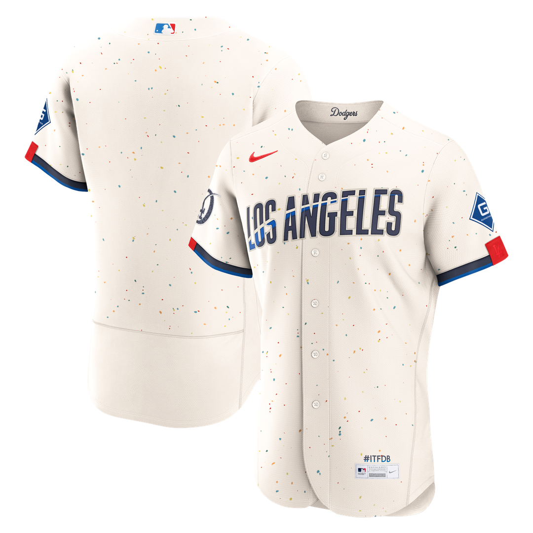 Los Angeles Dodgers Nike City Connect Authentic Sponsor Patch Jersey - Cream Team Jersey Sports Fan Apparel