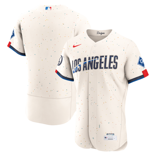 Los Angeles Dodgers Nike City Connect Authentic Sponsor Patch Jersey - Cream Team Jersey Sports Fan Apparel